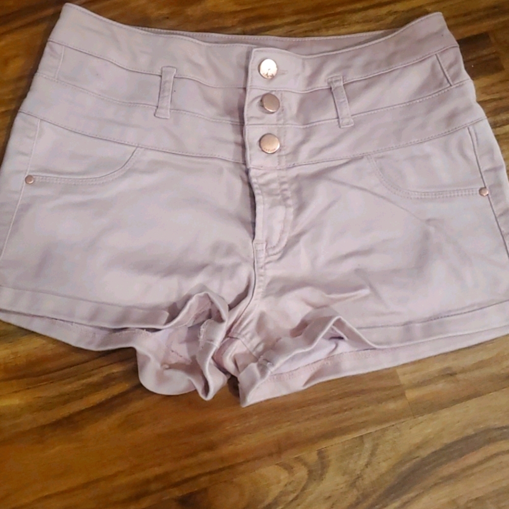High-waisted button up shorts